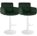 CLP 2er Set Barhocker Los Angeles Samtbezug h&ouml;henverstellbar drehbar bis 150 kg