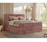 MKS MEBLE Boxspringbett 180x200 Rosa Cord, Boxspringbett mit Matratze H3, Bett