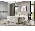 Boxspringbett Schlafzimmerbett EIVOR 180x220cm Stoff Magic Velvet Beige - Beige