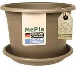 MePla - Set - Pflanzk&uuml;bel Cylindro &oslash; 80 + Untersetzer &oslash; 78 - taupe - Taupe