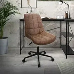 ML-Design B&uuml;rostuhl Braun aus Kunstleder Metallgestell Polsterstuhl mit...