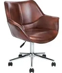 BELIANI Eleganter B&uuml;rodrehstuhl Braun Kunstleder H&ouml;heerstellbar - Braun