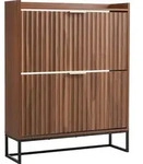 VEVOR Schuhschrank mit 2 Klappen, platzsparender Schuhkipper & Kippschutz,