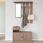 Garderobe Thekla, Garderobenpaneel mit Spiegel (90x116x22cm) und Schrank...
