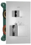 Sapho Thermostat-Unterputz-Duscharmatur, Einbau-Box, 3 Wege, Chrom - Silber