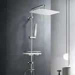 JOHO Regendusche Duschsystem ohne Armatur, Edelstahl Duschset mit Duschablage,