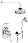Sapho KIRK&Eacute; WHITE Unterputz-Duschset, 2 Wege, Wei&szlig; Hebel, Chrom
