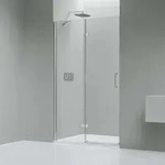 Nischendusche mit Dreht&uuml;r an Festfeld NT403 - Nano Klarglas - 8 mm -...
