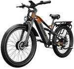 26 Zoll vollgefedertes Fat-E-Bike PE86PRO mit 250W Motor, 20Ah Samsung-Akku - Orange