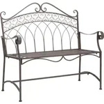 Dehner Gartenbank Antik, 2-Sitzer Bank in Vintage-Optik, 110 x 55 x 103.5 cm, Eisen,