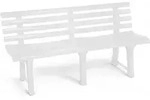 3.12 Gartenbank aus Kunststoff - ca. 145 x 49 x 74 cm - Farbe: Wei&szlig; - Wei&szlig;