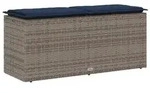 vidaXL Gartenbank mit Kissen Grau 110x40x44 cm Poly Rattan - Grau