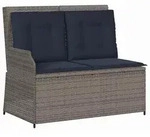 vidaXL Gartenbank Grau Poly-Rattan - Grau