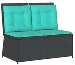 vidaXL Gartenbank Schwarz Poly-Rattan - Schwarz