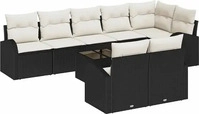 vidaXL 3346097, vidaXL Gartensofa-set Schwarz und Creme 55 x 55 x 37 cm...