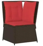 vidaXL Garten-Ecksofa mit Kissen Braun Polyrattan - Braun
