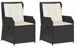 vidaXL Gartenbank 2 pcs Schwarz Poly-Rattan - Schwarz