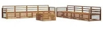 vidaXL Outdoor-Sofagarnitur 9 pcs Natur Massivholz Akazie - Braun