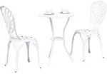 vidaXL Garten Bistro Set 3 pcs Wei&szlig; Aluminium - Wei&szlig;