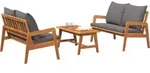 vidaXL Bistrogarnitur mit Kissen 3 pcs Braun Massivholz Akazie - Braun