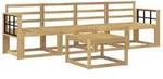 vidaXL Outdoor-Sofagarnitur 5 pcs Wei&szlig; 59 x 59 x 37 cm - Braun