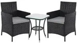 SVITA BROOKLYN BISTRO Gartenm&ouml;belset 3-tlg. Rattan Outdoor Gartenlounge...