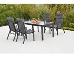 Merxx Gartenm&ouml;bel Set Siros 9tlg., 4 Sessel verstellbar durch Gasdruck, 4...