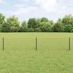 vidaXL Kettenzaun mit Pfosten 10 x 0,4 m PVC-beschichteter Stahl Grau - Grau
