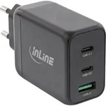 InLine USB PD Netzteil, GaN Ladeger&auml;t, 3-Port, Dual USB-C + USB-A, 65W, Drinnen, AC,