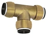 Riegler T-Verbinder, Messing, &raquo;sharkbite&laquo;, f&uuml;r Rohr-Au&szlig;en-&oslash; 54 mm