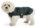 Fashion Dog Hunde-Regenmantel mit Tartan-Futter, dunkelgr&uuml;n - 75 cm