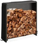 Relaxdays Kaminholzregal mit Abdeckung, f&uuml;r Holz ab 25 cm, Brennholzregal aus Eisen,