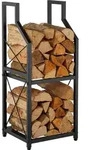 Relaxdays Kaminholzregal, 2 Ebenen, Metall, HxBxT: 81,5 x 34,5 x 30,5 cm,