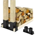 6 x Holzstapelhilfe, DIY Holzunterstand f&uuml;r Kanth&ouml;lzer, Holzaufbewahrung,