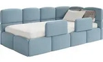 Selsey Cloudy &ndash; Kinderbett 90x200, Rausfallschutz, Kopfteil rechts, Samt...