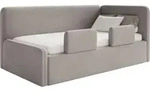 Selsey Fanko &ndash; Kinderbett 90x200 cm mit Rausfallschutz, Kopfteil rechts, Samt,