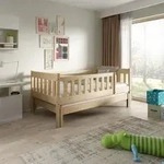 Masseno Kinderbett STELLA 80x160 cm mit Rausfallschutz, Doppelbett f&uuml;r...