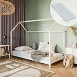 Hausbett Kinderbett 90x200 cm Bett mit Matratze & Lattenrost Bed Kinder...