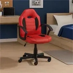 Schreibtischstuhl Junior h&ouml;henverstellbar ergonomischer Drehstuhl Rot - Rot