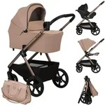 Lionelo Kinderwagen Carmine 3in1 mit Autositz i-Size, Babywanne & Buggy,...