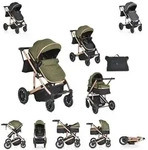Moni Kombikinderwagen 2 in 1 Thira Babywanne, umbaubar, Sportsitz, Fu&szlig;abdeckung