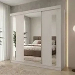 Beautysofa GAJA II Schwebet&uuml;renschrank 240 cm mit Spiegel &ndash; Kleiderschrank