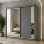 Beautysofa GAJA II Schwebet&uuml;renschrank 200 cm mit Spiegel &ndash; Kleiderschrank