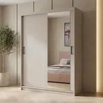 BEAUTYSOFA | Schwebet&uuml;renschrank HELA 120 cm Kaschmir &ndash; 2-t&uuml;rig Moderner