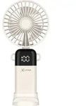 Xlayer Handventilator klappbar/wiederaufladbar mit Smartphonehalterung - Beige