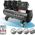 STAHLWERK Kompressor mit 120 L Tank (ST-1010 Pro) &ndash; &ouml;lfrei, 10 bar,