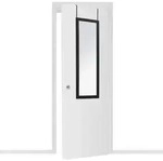 T&uuml;rspiegel 35x109cm wei&szlig; h&auml;ngend Metall - Schwarz