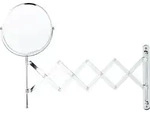 BELIANI Schminkspiegel Silber Eisen &oslash; 19 cm Wand montierter Verl&auml;ngerungsarm