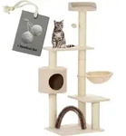 Katzenkratzbaum Kratzbaum f&uuml;r Katzen Utah, inkl. 2 Spielkugeln, Farbe:beige -...