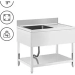 Expondo Royal Catering Sp&uuml;ltisch - 1 Becken - Edelstahl - 100 x 70 cm - -...